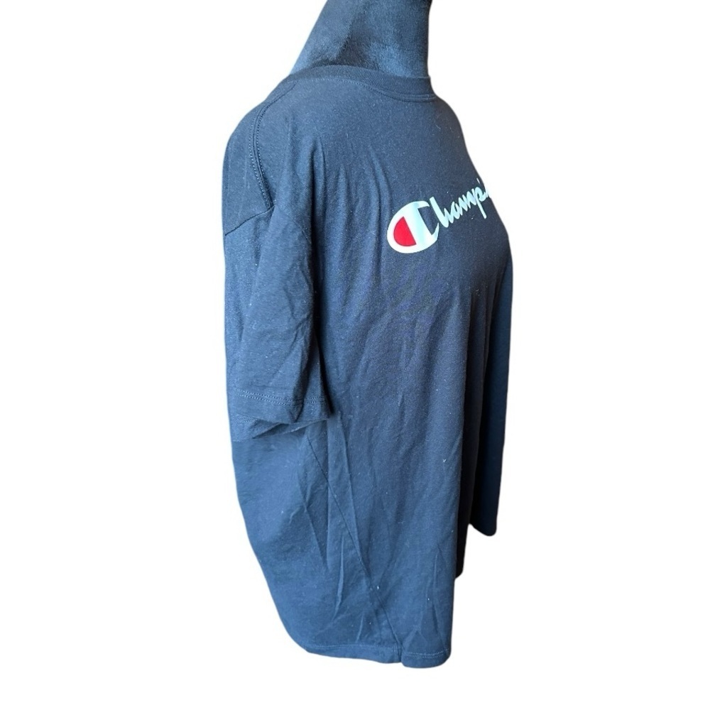 Champion Logo Black Tee Shirt - Size XL - Picture 3 of 8